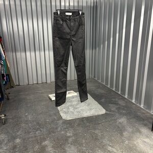 Abercrombie & Fitch The Super Skinny Ankle High Rise Faux Leather Jeans Curve 25